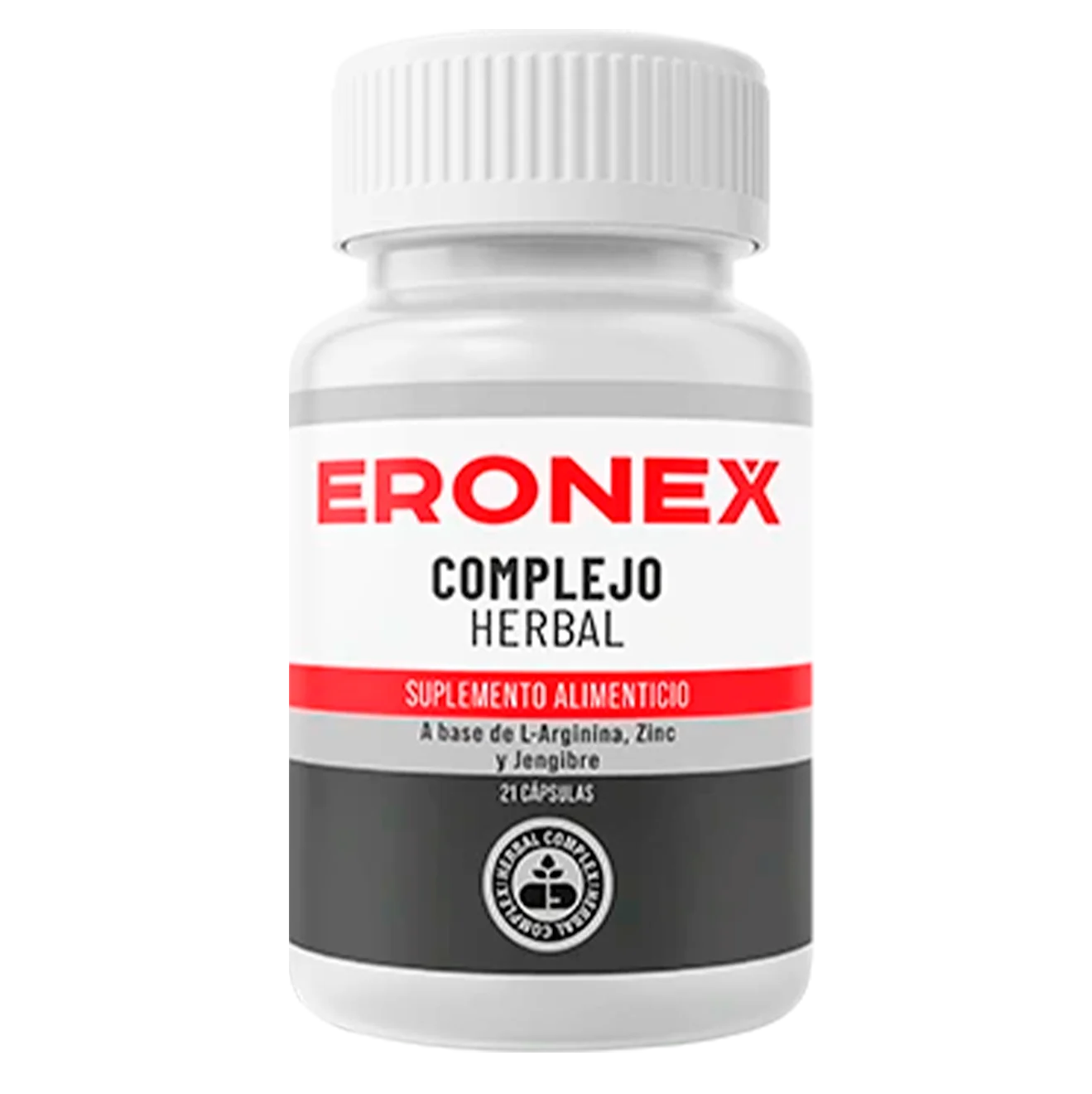 Eronex — 21 cápsulas Complejo Herbal con Maca, L-Arginina, Zinc y Jengibre para salud prostática